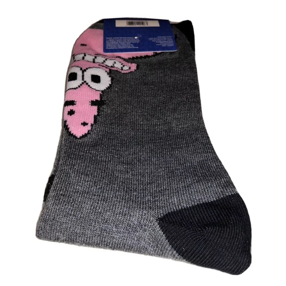 SpongeBob & Patrick Crew Socks 1 Pair Men 6.5-12 Gray Yellow Pink w Bob Pat NEW! - Picture 10 of 11